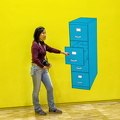 What's in the blue drawer?
